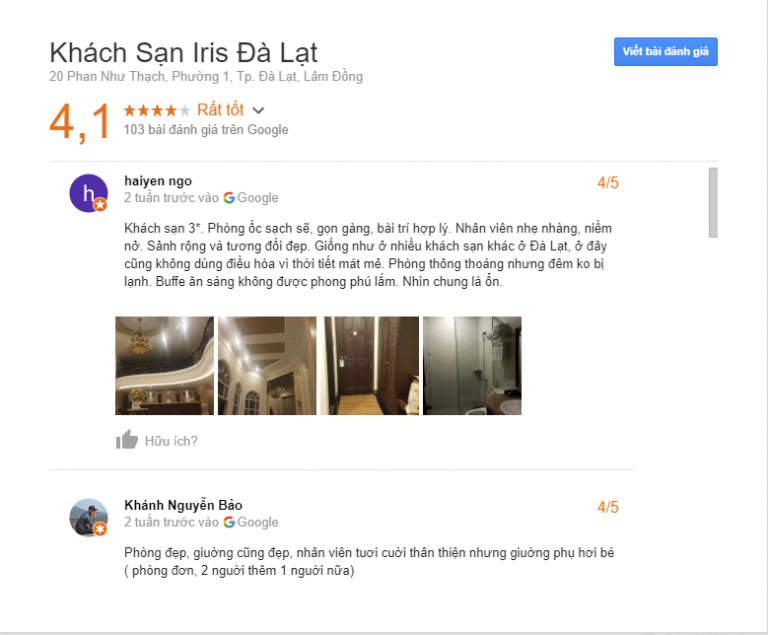 Đánh giá khách sạn Iris Đà Lạt