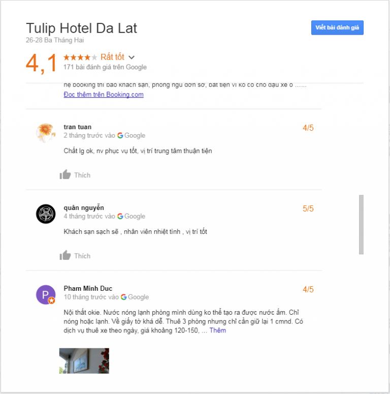 Đánh giá khách sạn Tulip Đà Lạt