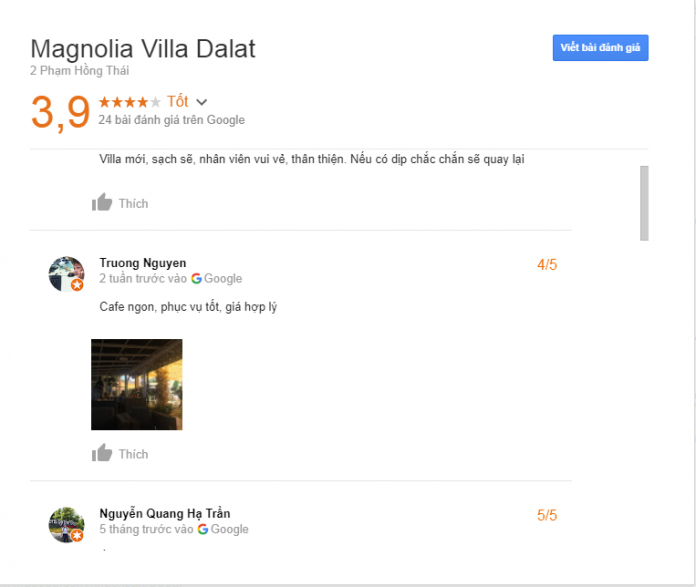 Đánh giá Magnolia Villa Đà Lạt
