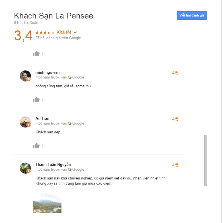 Đánh giá khách sạn La Pensee Đà Lạt