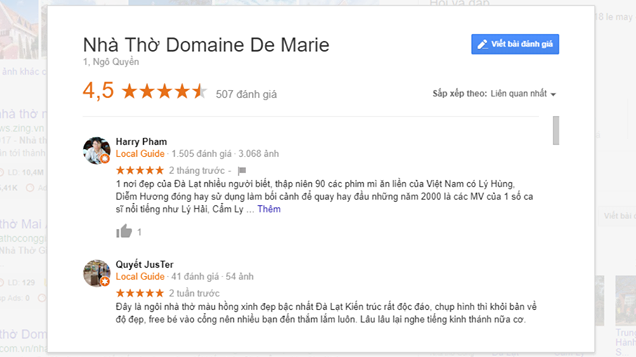 Đánh giá về nhà thờ Domaine De Marie Đà Lạt