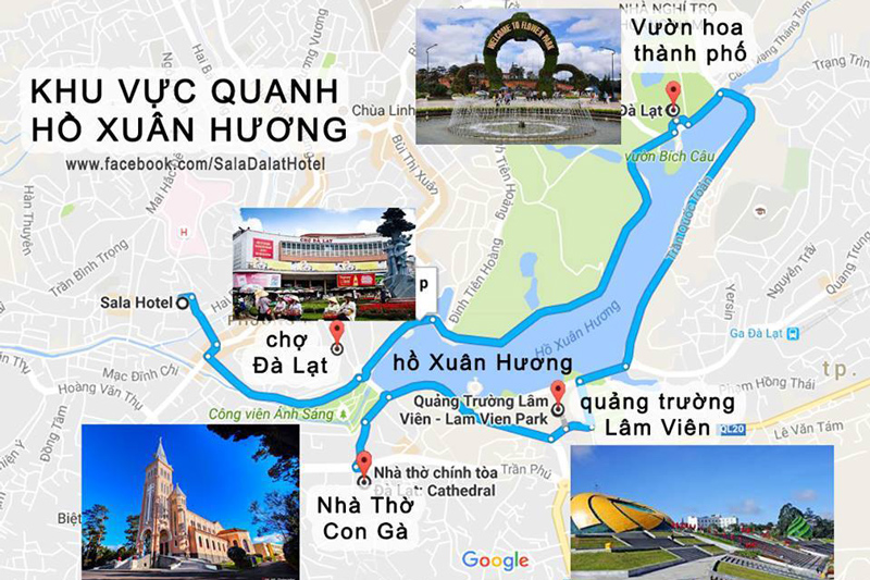 Đường đi nhà thờ Con Gà Đà Lạt