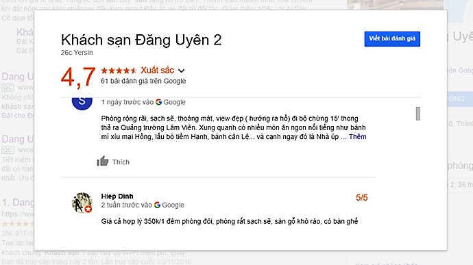 Review khách sạn Đăng Uyên Đà Lạt