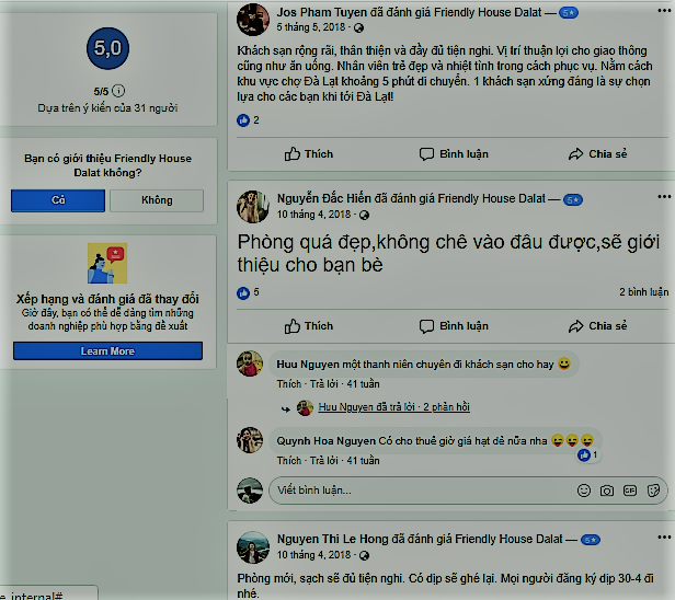 Review khách sạn Friendly House Đà Lạt