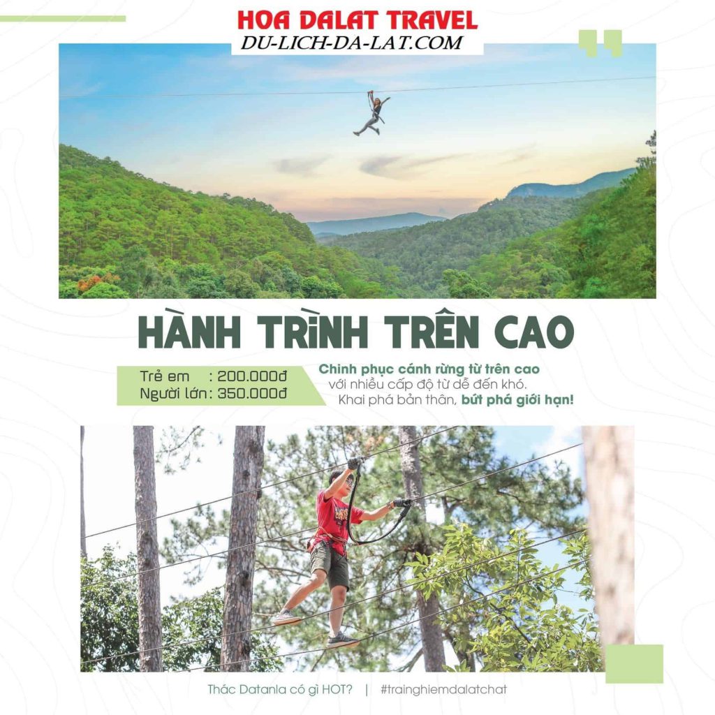 Giá vé hành trình đu dây trên cao