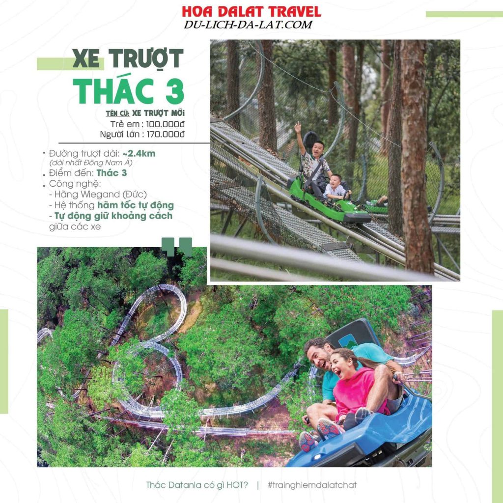 Giá vé thác Datanla trượt thác 3