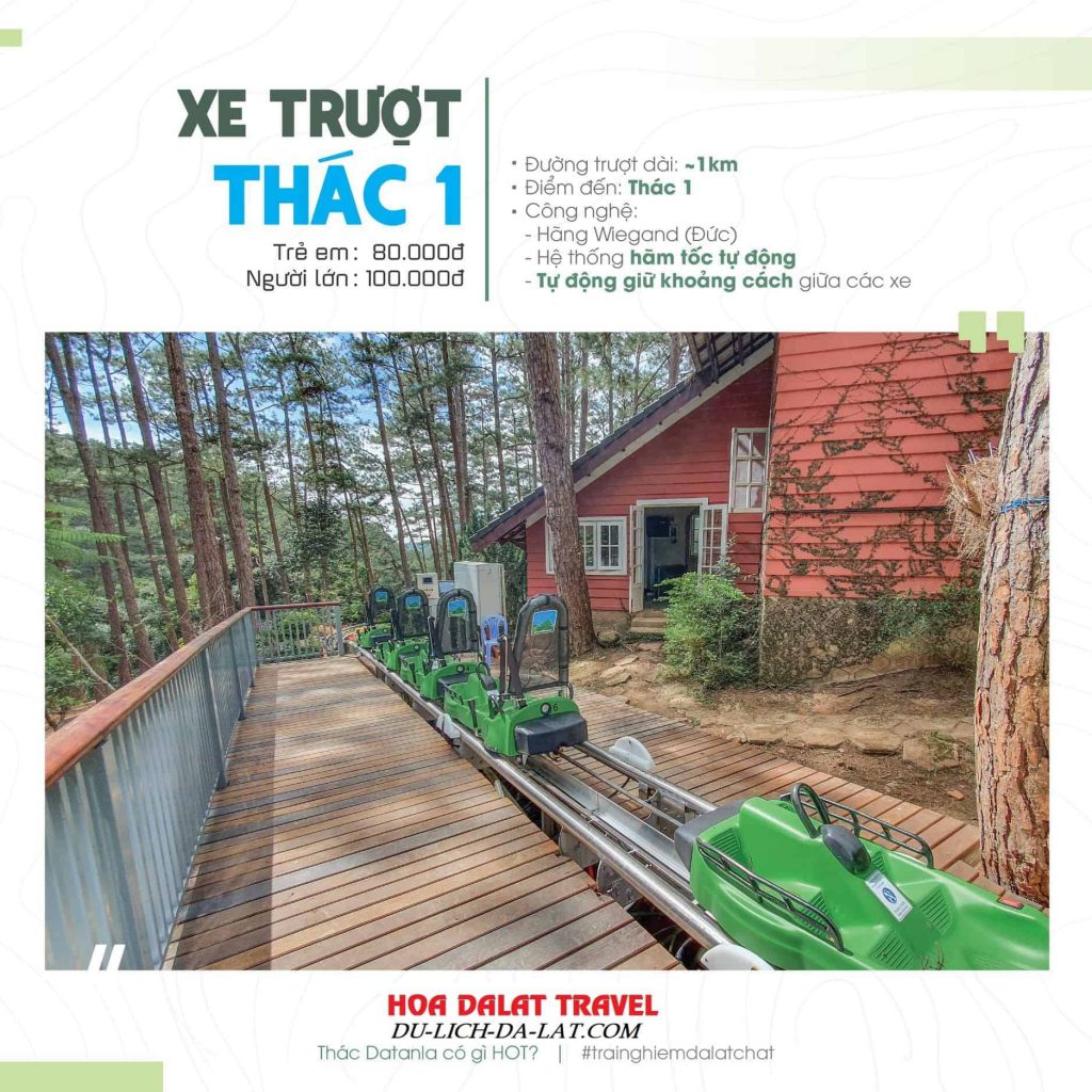 Giá vé trượt thác 1 Datanla