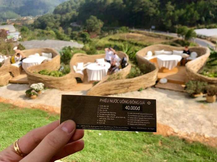 phiếu nước uống ở cafe xứ sở thần tiên