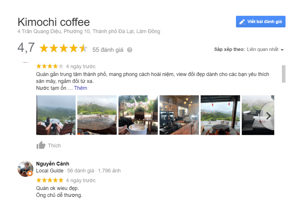 review quán Kimochi coffee