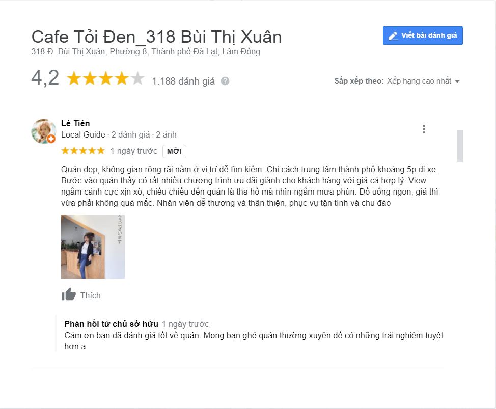 Review Cafe Tỏi Đen