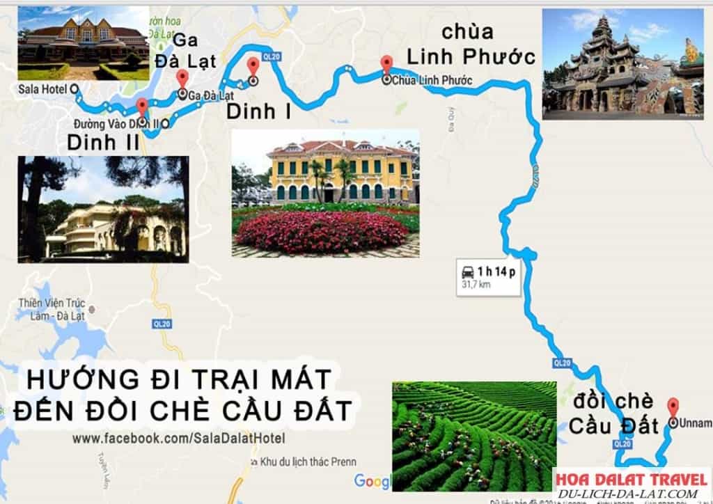 Đường đi chùa Linh Phước