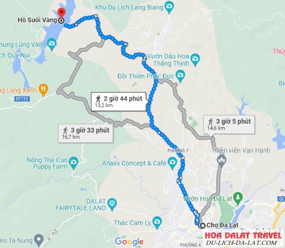 Hướng dẫn đường đi đến hồ Suối Vàng