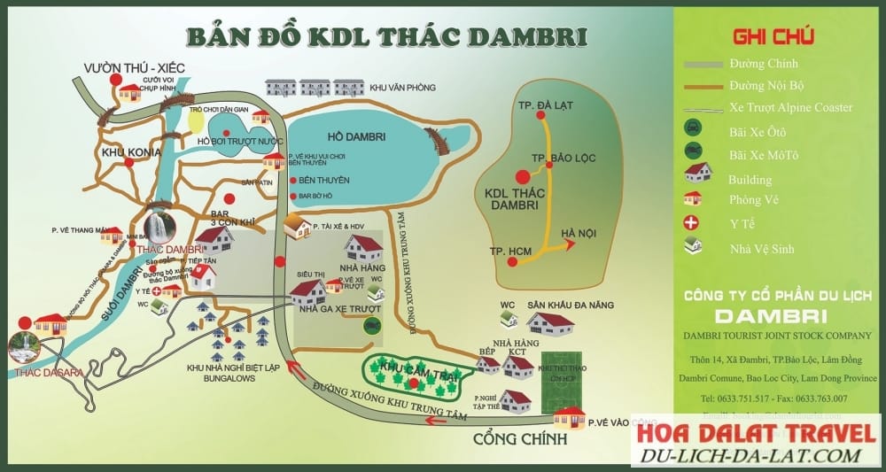 Bản đồ bao quát khu du lịch Dambri
