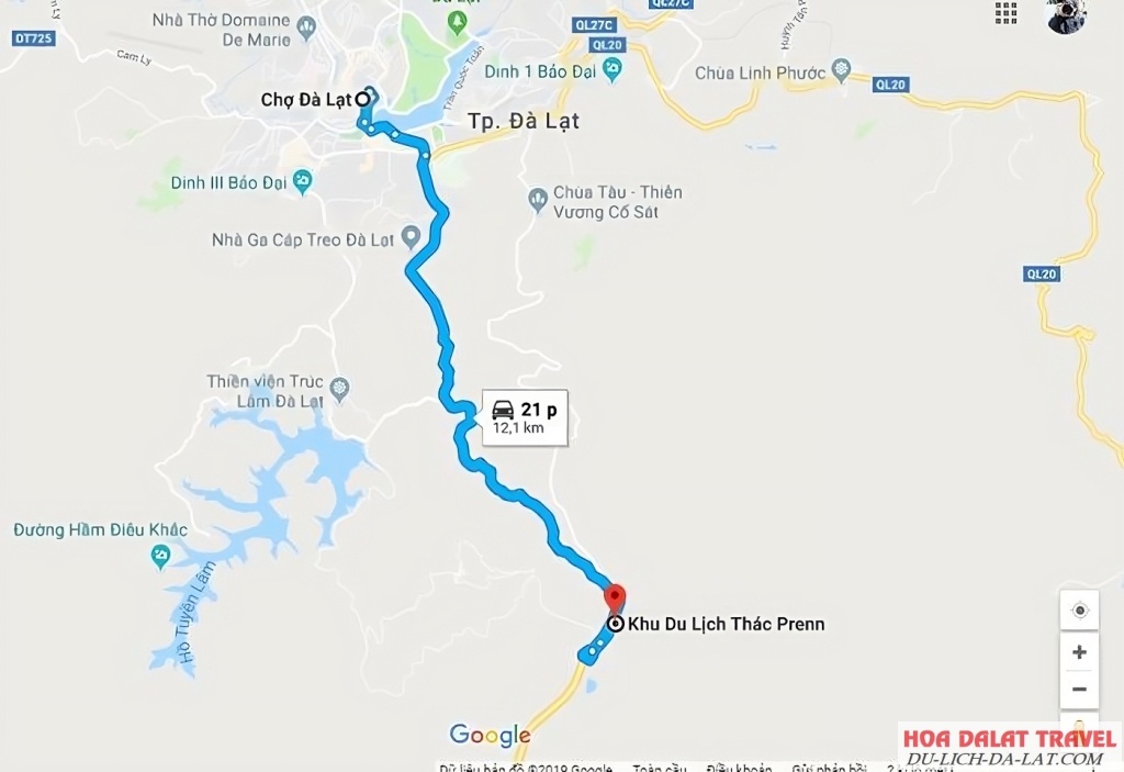 Hướng dẫn đường đi thác Prenn