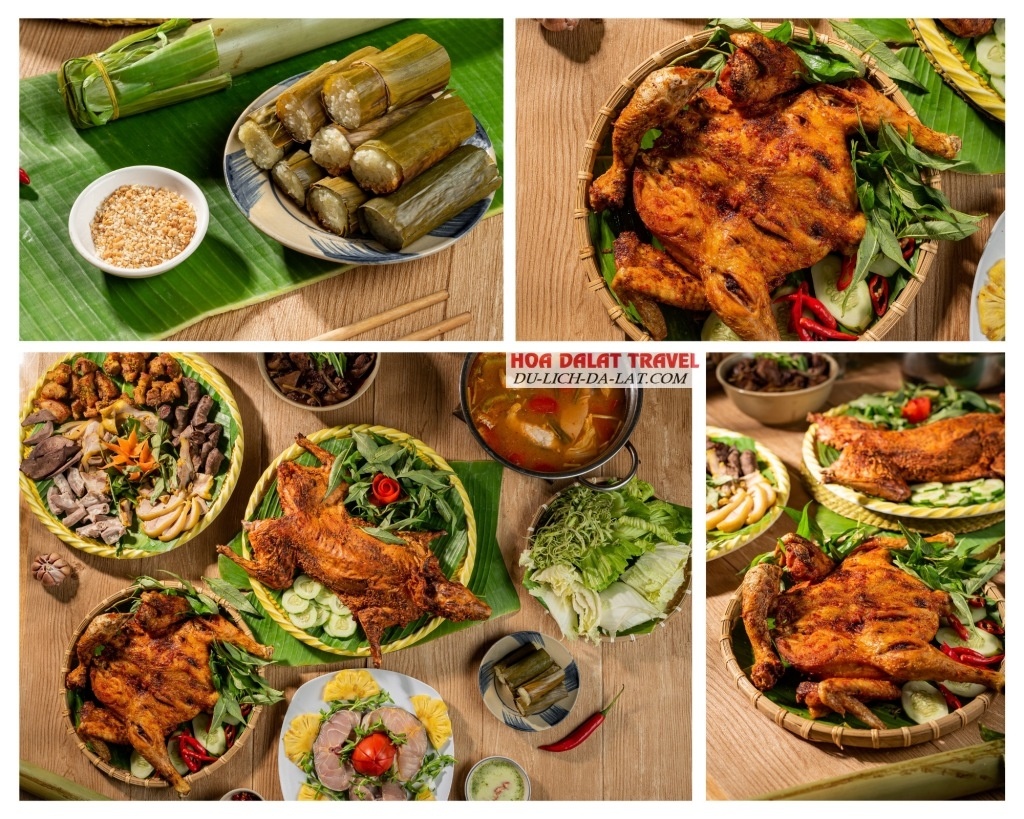Món gà nướng cơm lam nhà hàng Nam Anh Phát