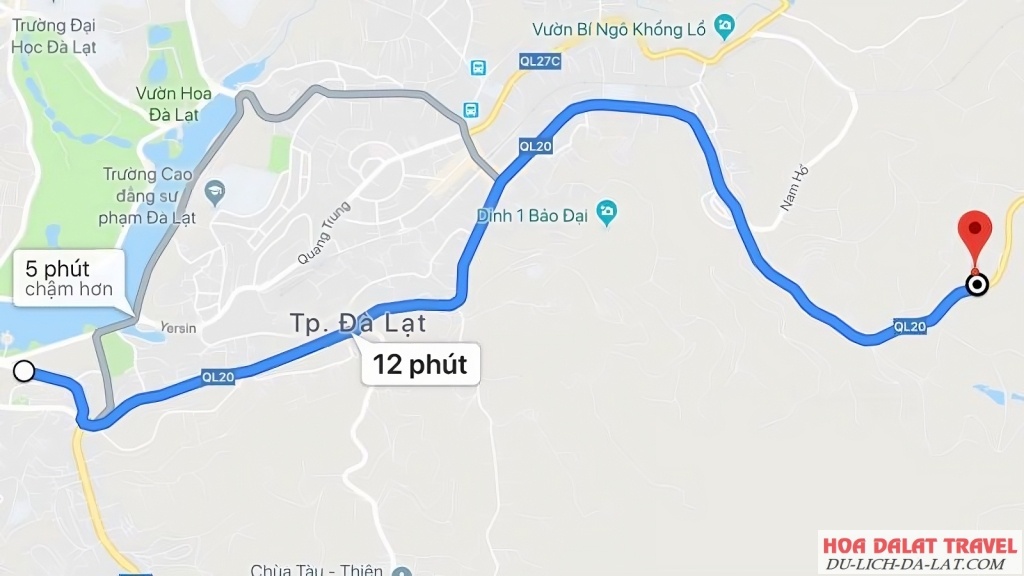 Hướng dẫn đường đi đến làng Vũ Thị Đà Lạt