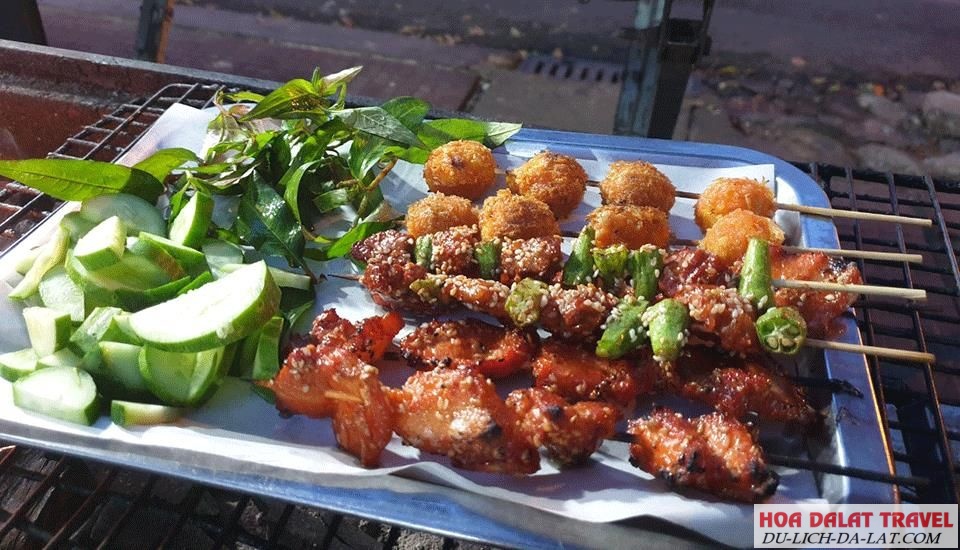 Xiên nướng cô Hương Đà Lạt