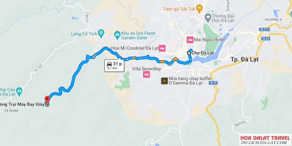 Hướng dẫn di chuyển đến Nông trại Máy bay Giấy