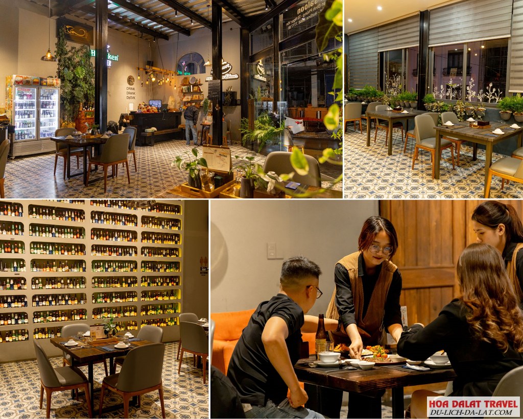 Không gian Quán Beer Saloon Đà Lạt rộng rãi, thoáng đãng