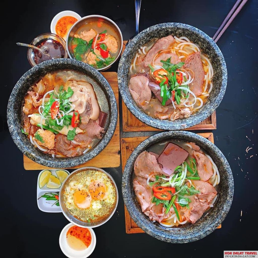 món bún bò thố đá Đà Lạt