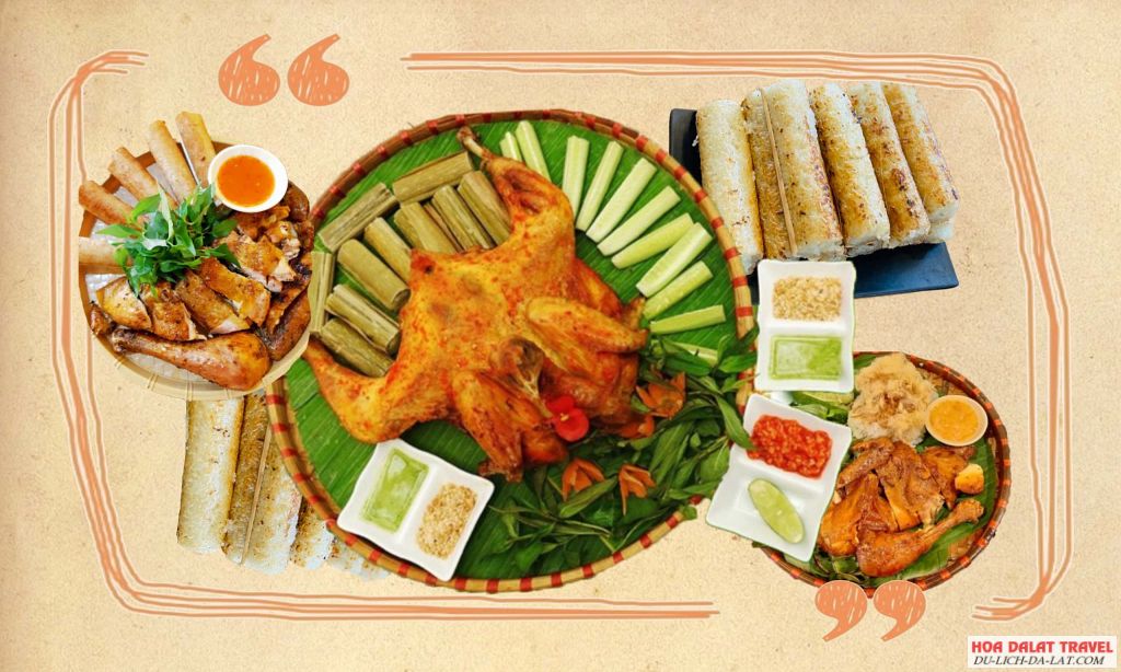 Thưởng thức gà nướng - cơm lam ngon