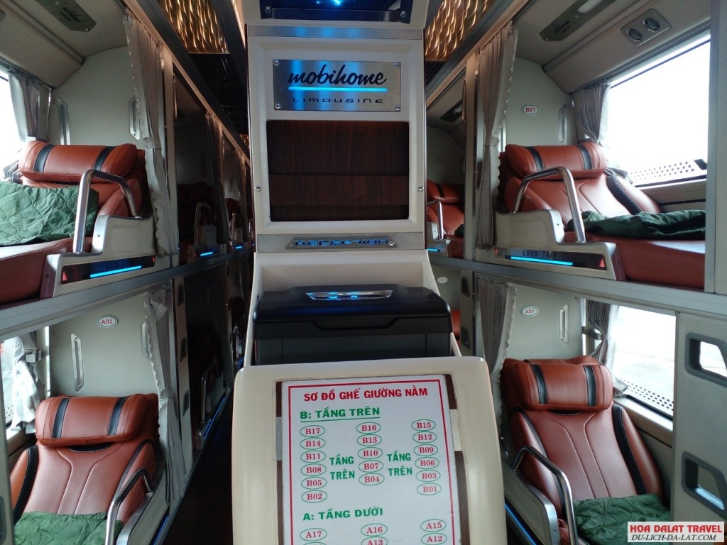 sơ đồ giường nằm trên xe Phương Trang