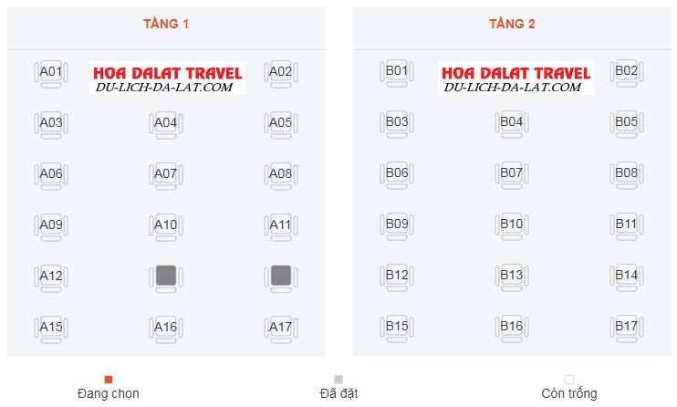 Sơ đồ nhà xe Phương Trang Đà Lạt