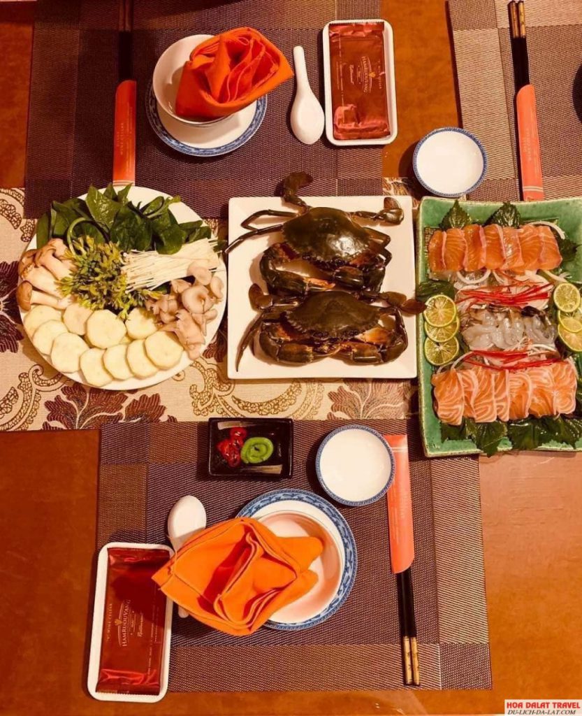 Thực đơn đa dạng tại Hầm rượu Vang Dalat