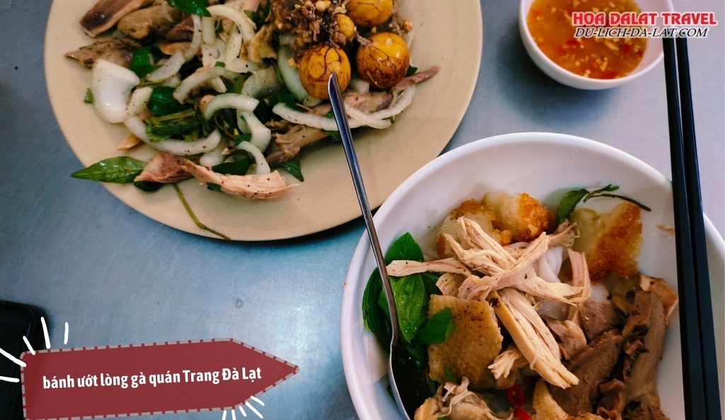 Món bánh ướt lòng gà Trang thơm ngon, hấp dẫn
