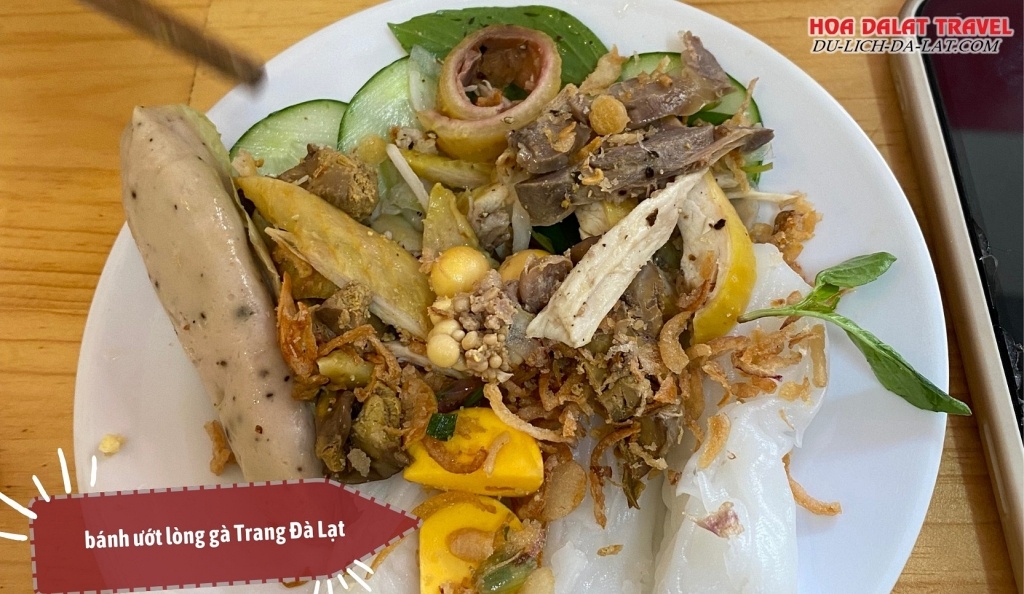 Bánh ướt lòng gà ngon ở quán Trang Đà Lạt