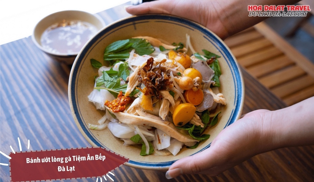 bánh ướt lòng gà tiệm ăn bếp đà lạt