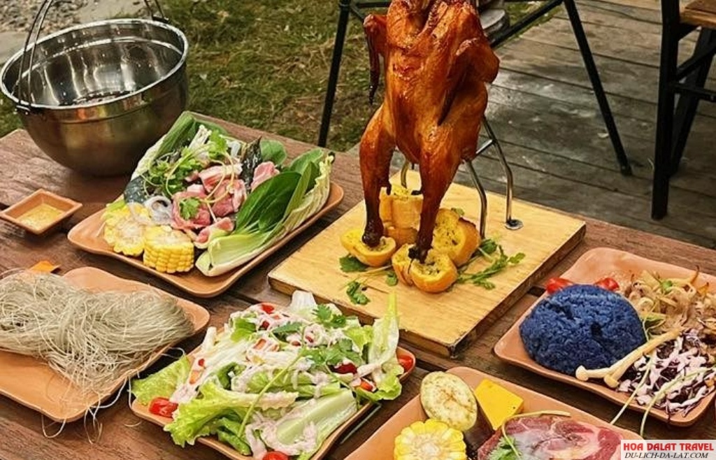 menu của quán gà bay Đà Lạt