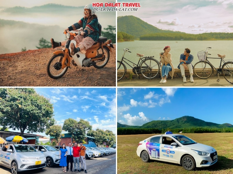 Phương tiện di chuyển trong Đà Lạt bằng xe máy và taxi